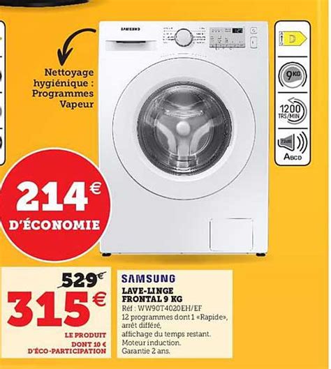 Promo Lave Linge Frontal Kg Samsung Chez Super U Icatalogue Fr