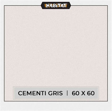 Milan Tiles HABITAT Cementi Gris 60X60 Cm Keramik Lantai Bebatuan