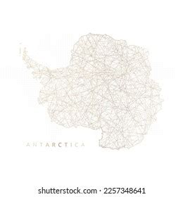 Low Poly Map Antarctica Continent Gold Stock Vector Royalty Free