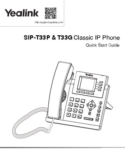 Yealink Sip T33p And T33g Classic Ip Phone Quick Start Guide Afrihost