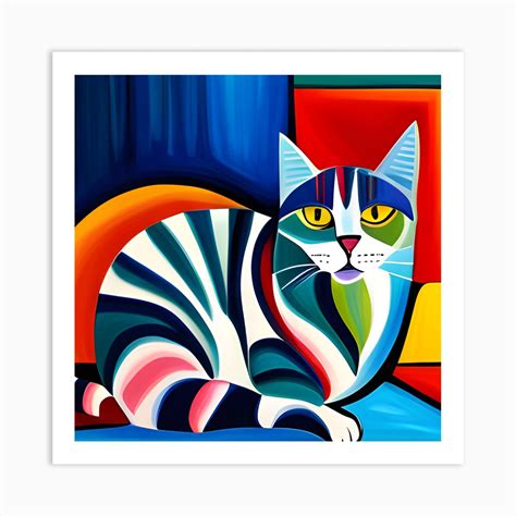 Abstract Cat Painting Art Print by QUIET-WOLF - Fy