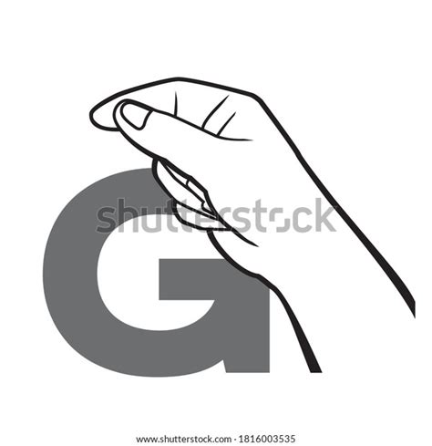 Hand Sign Language Alphabet Letter G Stock Vector Royalty Free