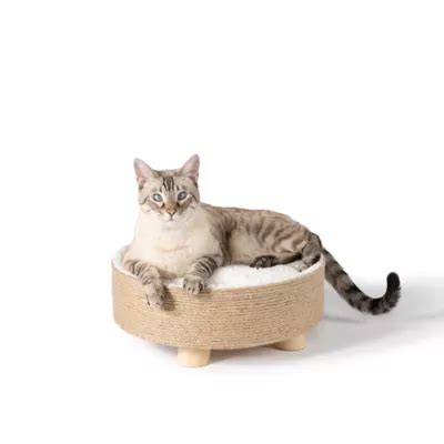 whisker city sherpa scratch  sleep cat bed