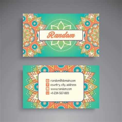 Premium Vector | Colorful floral visiting card