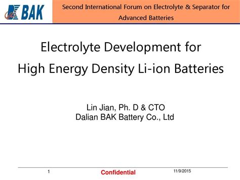 Electrolyte Development For High Energy Density Li Ion Batteries Bak