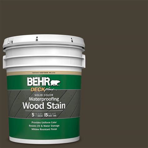 Behr Deckplus 5 Gal Ppu5 20 Sweet Molasses Solid Color Waterproofing Exterior Wood Stain 21305