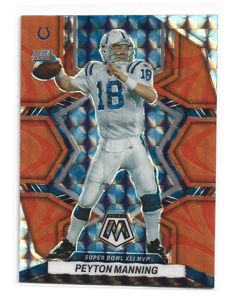 Peyton Manning Panini Mosaic Orange Reactive Prizm Super Bowl Mvp