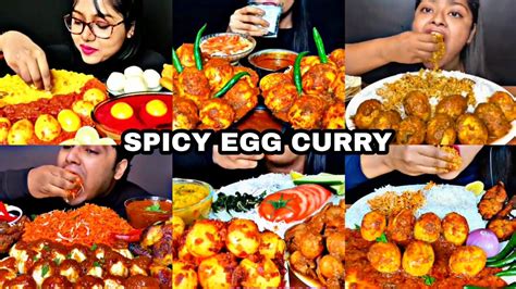 ASMR EATING SPICY EGG CURRY WITH RICE KHICHDI CHICKEN BEST INDIAN