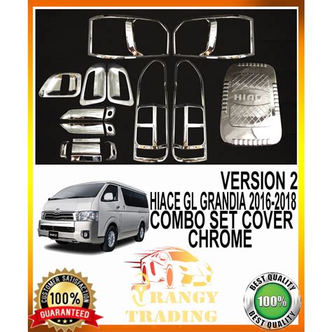 Toyota Hiace GL Grandia 2016 To 2018 Garnish Combo Set Cover Chrome V1