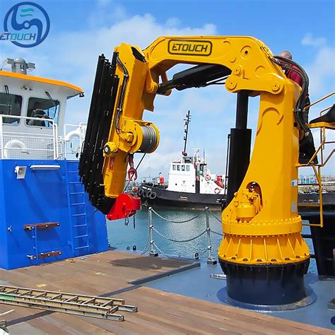 360 Degree Rotation Hydraulic Small 2ton Knuckle Boom Marine Crane Used