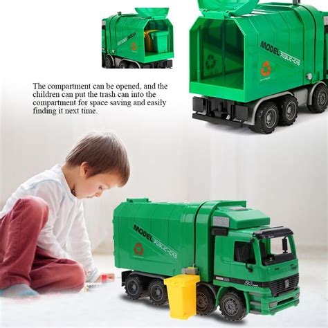 OTVIAP Garbage Truck, Model Toys,1:22 Ratio Large Size Garbage Truck Model Toy Sanitation Car ...