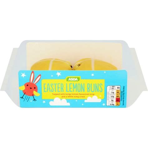 ASDA Easter Lemon Hot Cross Buns 2 Compare Prices Where To Buy Trolley Co Uk