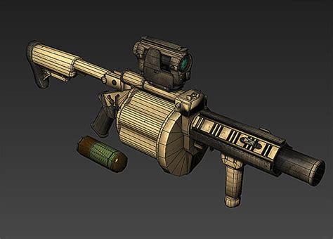 D Model Grenade Launcher M Vr Ar Low Poly Rigged Max Obj Fbx Tga