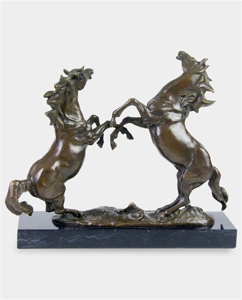 Fighting Horses Bronze Sculpture - Bronze Sculptures, Polish Sabers