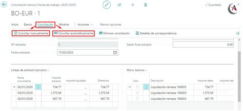 Cómo realizar la conciliación bancaria en Business Central