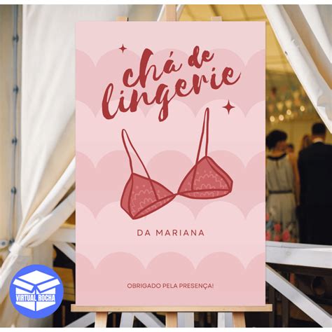 Quadro Decorativo Ch Lingerie Rosa Festa Comemora O Mdf Shopee Brasil