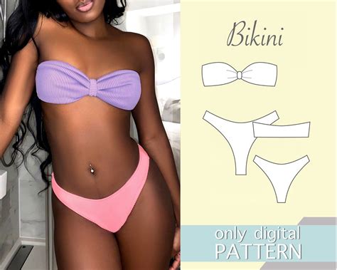 Bikini Pattern Xxs Xs S M L Xl Xxl Xxxl Sewing Pattern Swimsuit Pattern