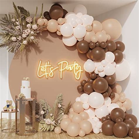 Brown Balloons Garland Arch Kit Double Stuffed Nude Balloons Tan Coffee