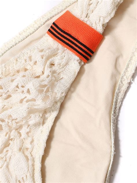 Boutique Roseanna Ecru White Lace Bikini Briefs With Orange Ties Retail Price Size