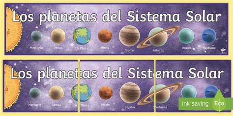 Solar System Planet Display Banner Spanish Profesor Hizo