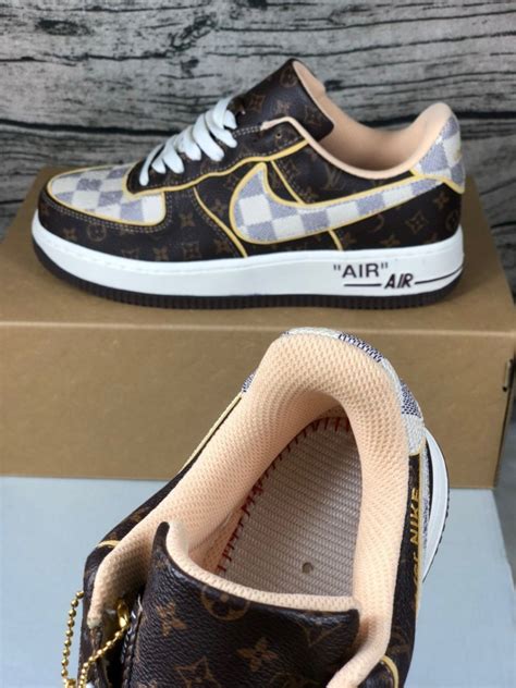 Giày Nike Air Force 1 Low Louis Vuitton Monogram Brown Damier Azur Like