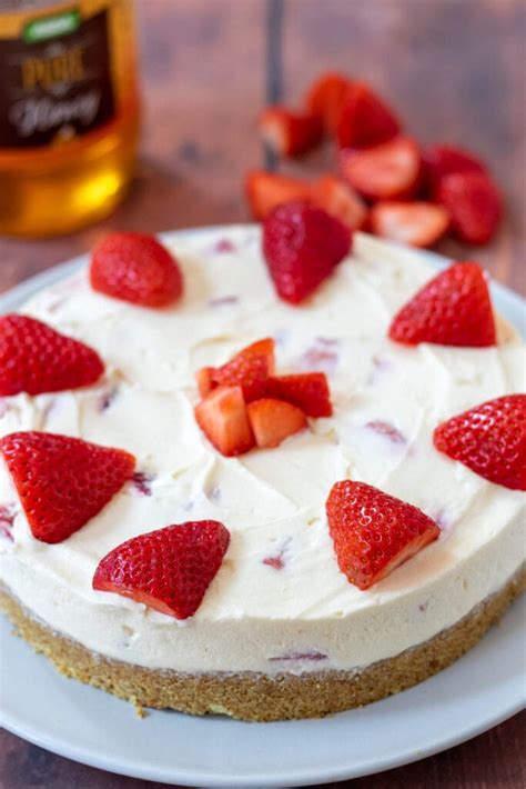 Easy No Bake Strawberry Cheesecake Neils Healthy Meals