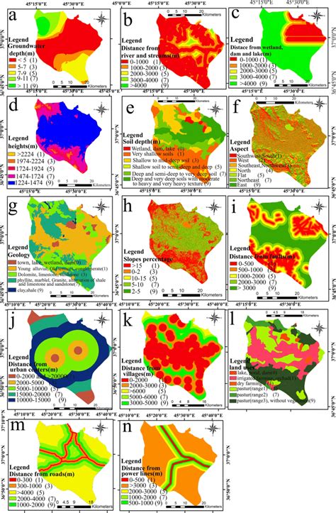 A Groundwater Depth B Distance From Rivers C Distance From Wetland