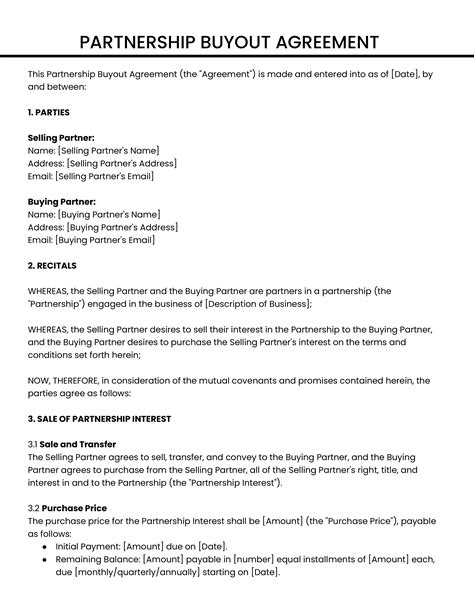 Partnership Buyout Agreement | Medusa Store