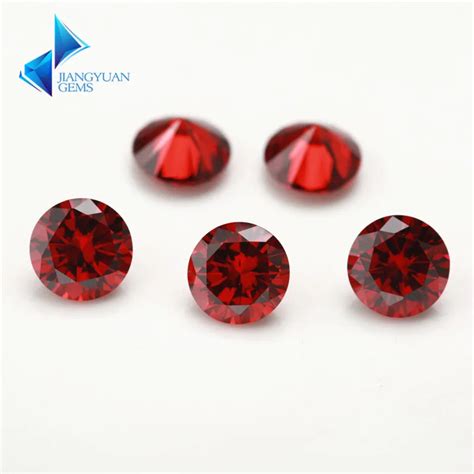 Cubic Zirconia Gems 100 Garnet Round Cz Stones Garnet Cz Loose