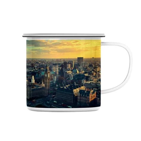 Mug en Métal Emaillé La Tamise et Westminster Vue Aerienne Big Ben