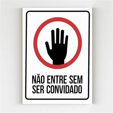 Kit Placas De Aviso N O Entre Sem Ser Convidado Mdf No Shoptime