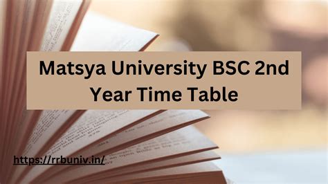 Matsya University Bsc Nd Year Time Table Rrbmu Date Sheet