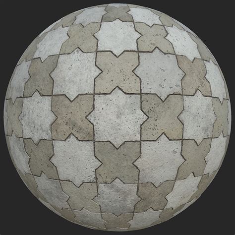 Star And Cross Shaped Concrete Tile Texture Free PBR TextureCan