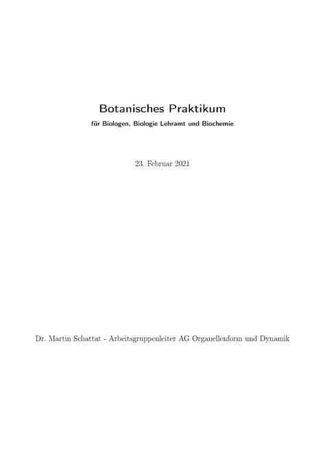 Grundprakt Skript Ws Hybrid Botanisches Praktikum F R