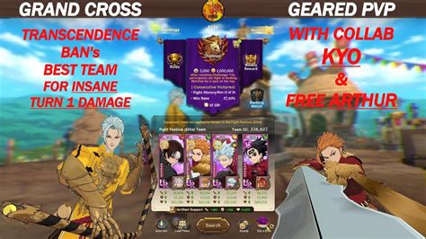 Grand Cross Geared Pvp Showcase Free Arthur Collab Kyo Makes