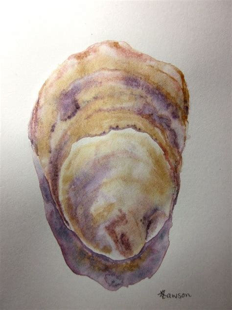 Oyster Shell Original Watercolour Painting By Anne Bags On Etsy