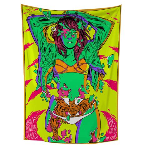 Psychedelic Women Tapestry Wall Hanging Rugs Beach Mat Bedroom Decor