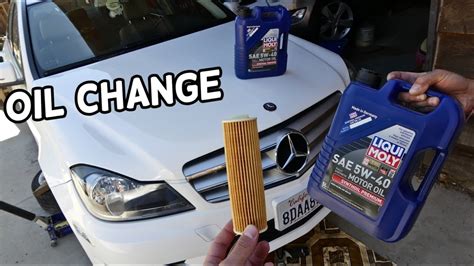 HOW TO CHANGE ENGINE OIL ON MERCEDES W204 C180 C200 C250 Oil Capacity