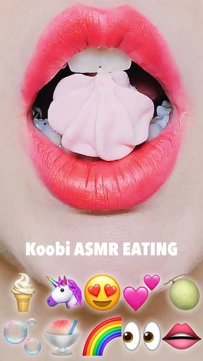 Asmr Emoji Food Meringue Cookie 머랭쿠키 먹방 Eating Sounds🧁 Crunchy Crispy