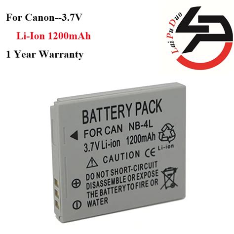 Batería de cámara de repuesto de alta calidad 1200mah para Canon NB