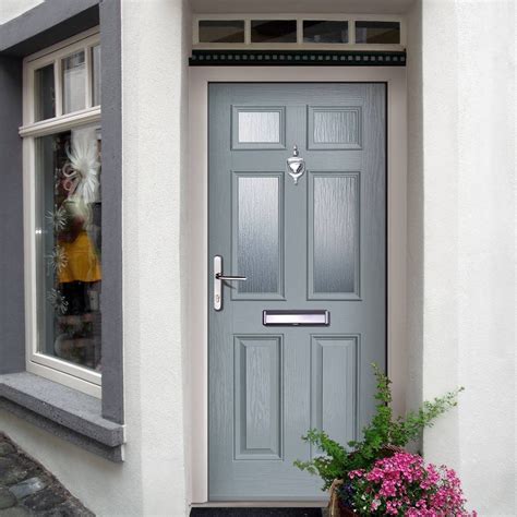 External Virtuoso Carlton Four Glazed Composite Door Shown In Slate