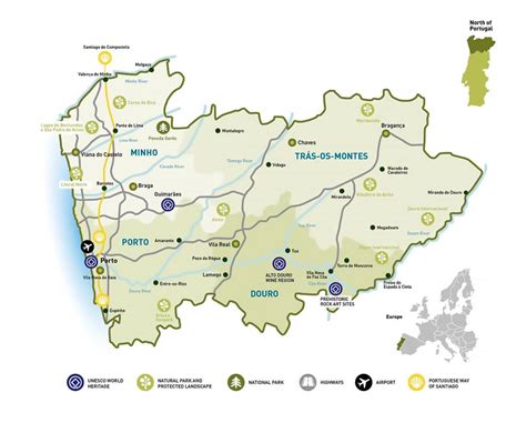 Map Of Northern Portugal Cities And Towns Map