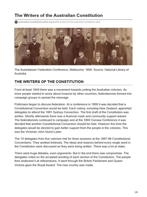 .Au-The Writers of The Australian Constitution | PDF | Political Law ...