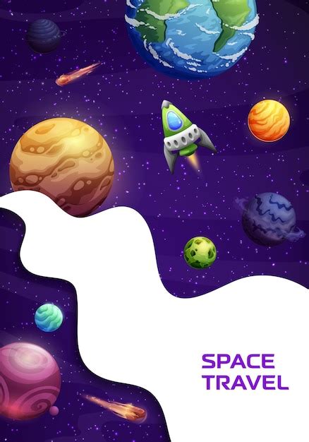 Premium Vector Space Landing Page Paper Cut Galaxy With Rocket