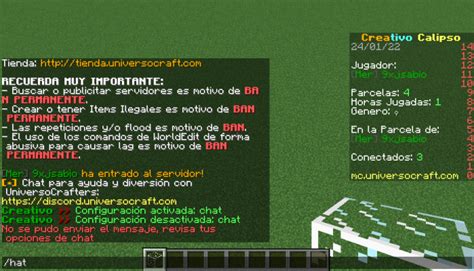 Guía Comandos de creativo básicos UniversoCraft