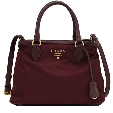 Prada 1ba173 Tessuto Nylon Convertible Satchel Bag Granato