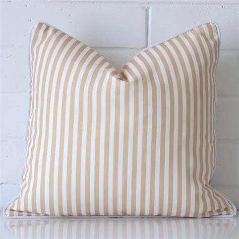 Airlie Beige Waterproof Striped Outdoor Cushion Cover