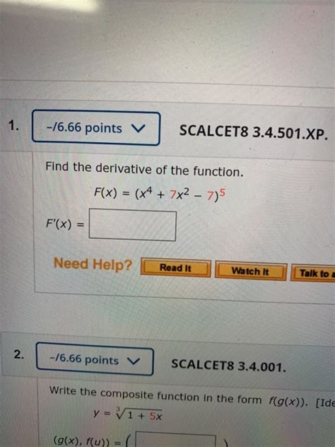 Solved Points V Scalcet Xp Find The Chegg