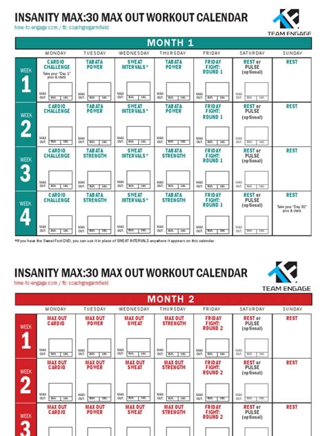 The Max Out Workout Calendar Insanity Max 30 Pdf