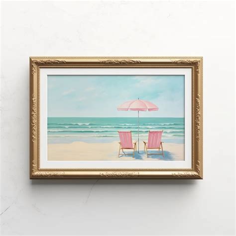 Beach Day Art Instant Download Wall Art Original Textured Painting